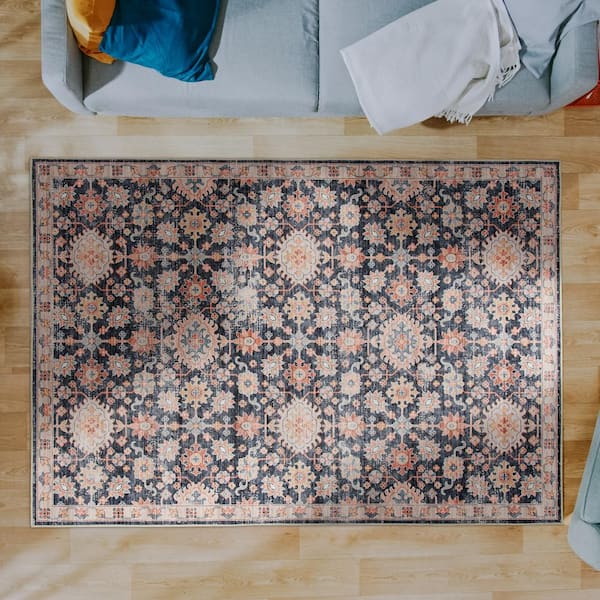 Atoll Lane Multi 4 ft. x 6 ft. Machine Washable Indoor Area Rug