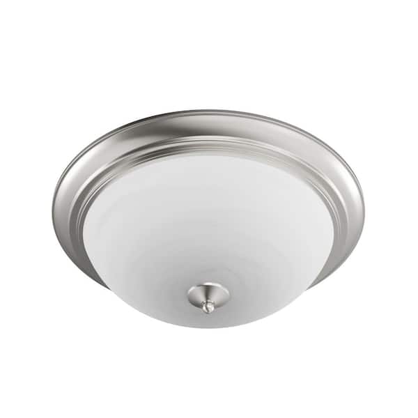 Essentials 2-Light Satin Nickel Flush Mount