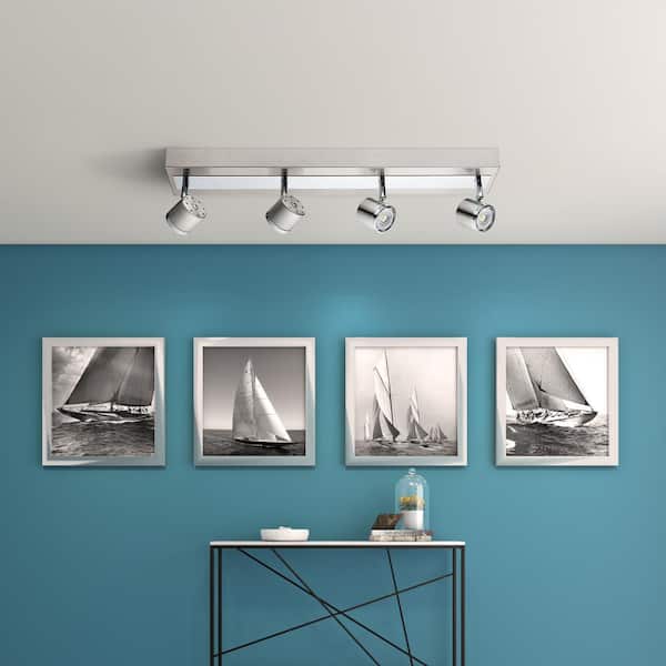 Pierino 2 ft. Satin Nickel and Chrome Integrated LED Track Lighting Kit with Adjustable Heads