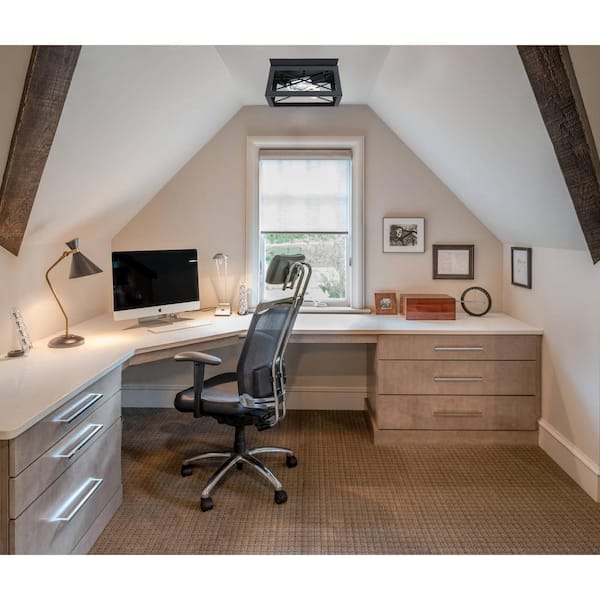 Mousse 12 in. W. 2-Light Flush Mount with Matte Black finish