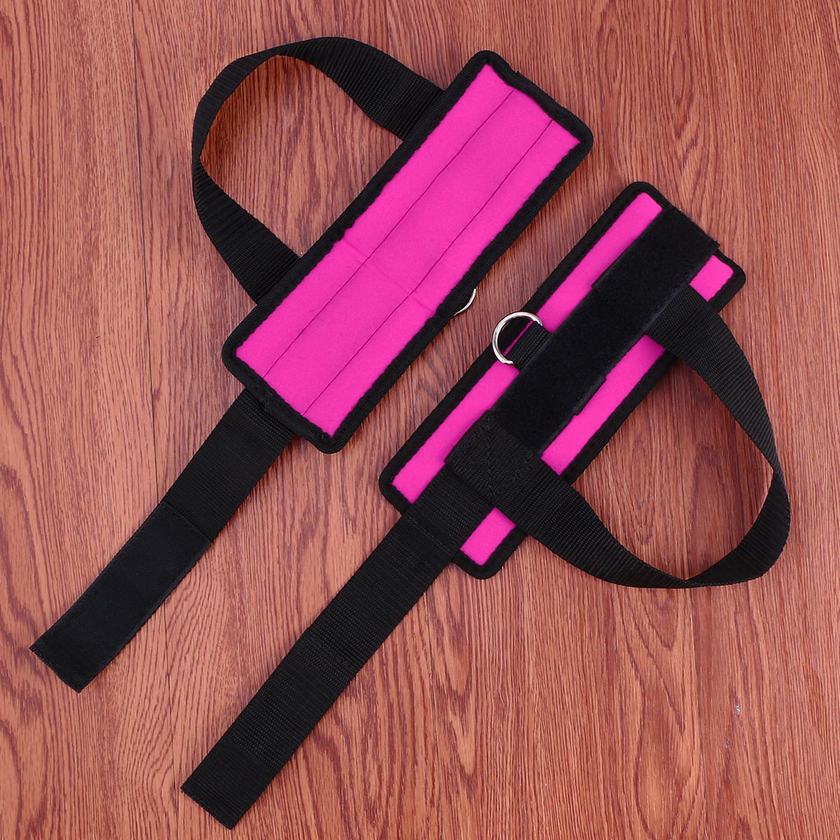 2pcs Ankle Strap Padded D-ring Ankle Cuffs for Gym Workouts Cable Machines Butt and Leg Weights Exercises (Rosy)