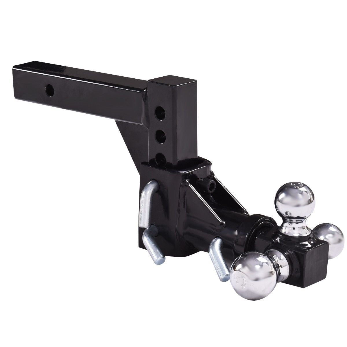 Gymax Triple Ball Swivel Adjustable Drop Turn Trailer Tow Hitch Mount For 2'' Receiver