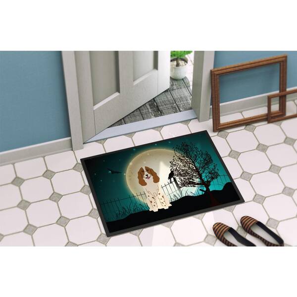18 in. x 27 in. Indoor/Outdoor Halloween Scary Spaniel Door Mat