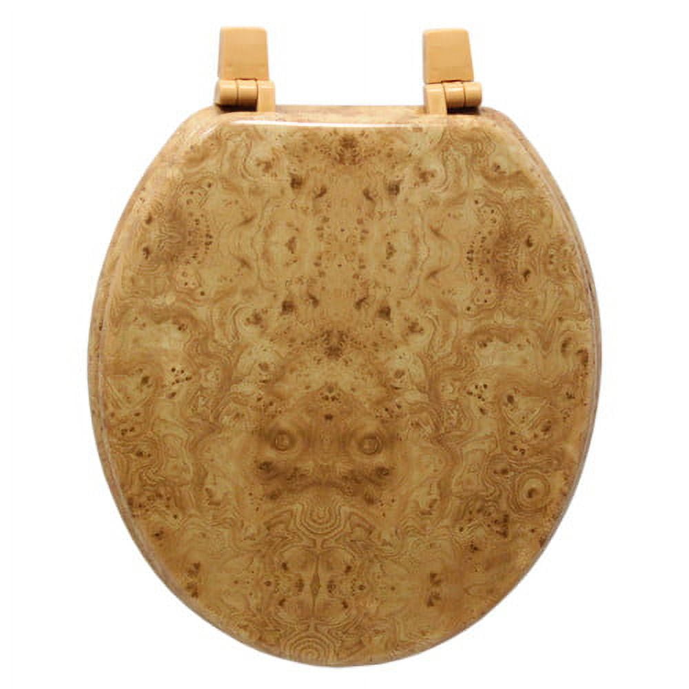 Trimmer Marbleized Molded Wood Round Toilet Seat