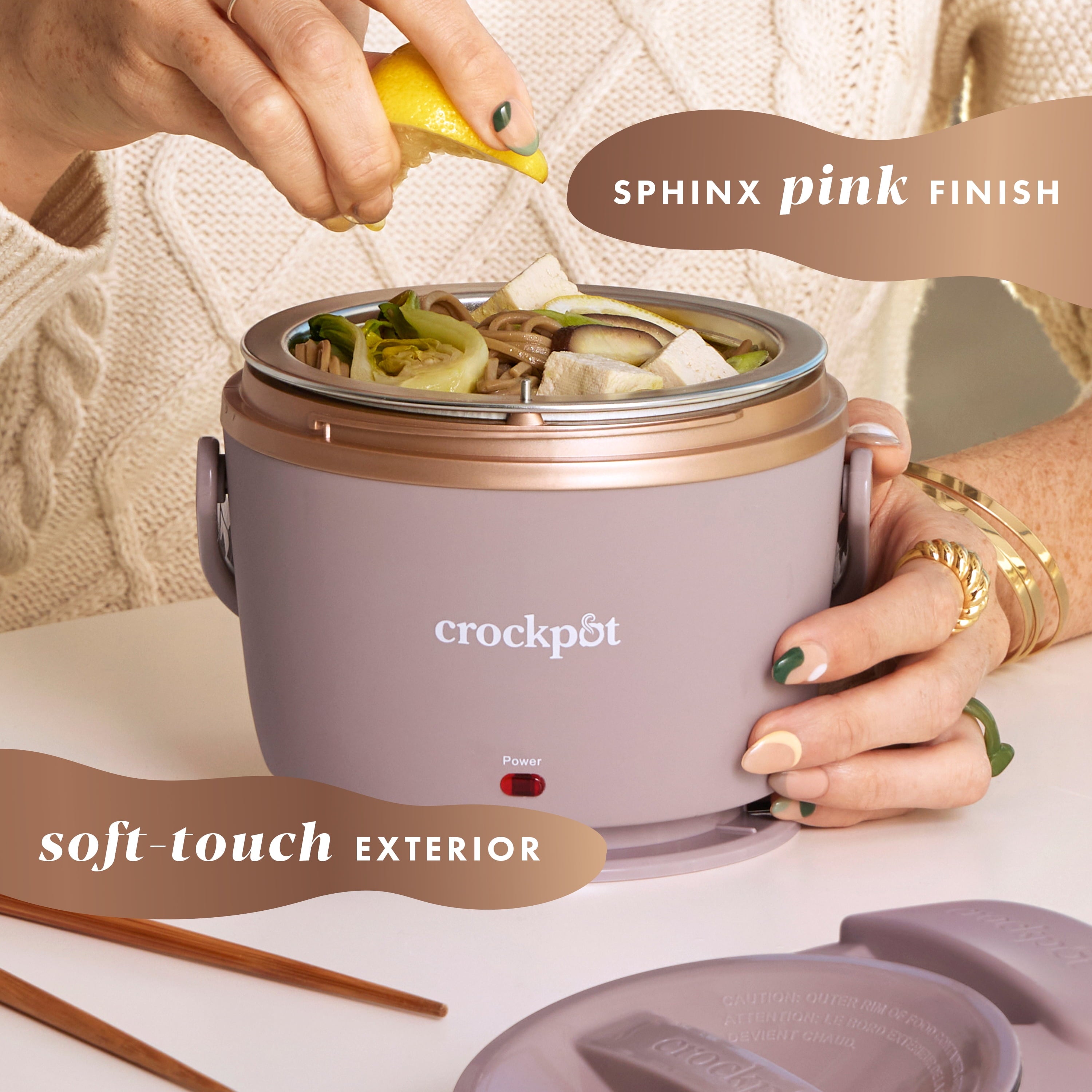 Crockpot 20-oz. Lunch Crock Food Warmer, Sphinx Pink (6.6 L x 6.6 W x 6.4 H)