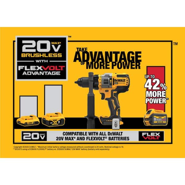 20V MAX Cordless Brushless Hammer Drill/Driver 2 Tool Combo Kit with FLEXVOLT ADVANTAGE
