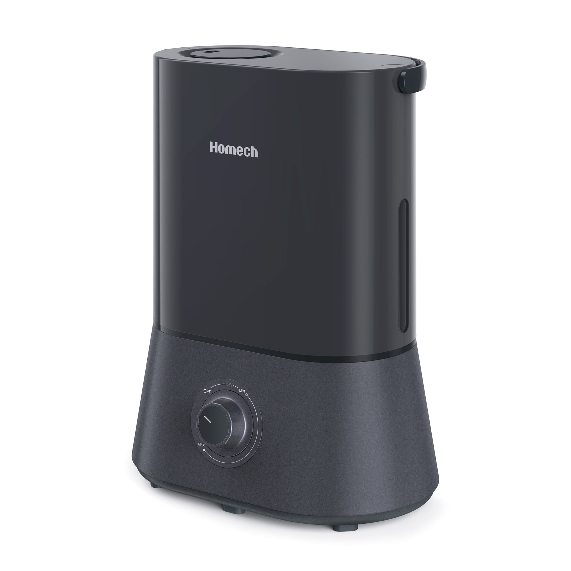 HOMECH Quiet Ultrasonic Cool Mist Humidifier(4L, 1.06 Gallon) 12-60 Hours, 360° Nozzle, Waterless Tank Removal Auto Shut-off (Black)