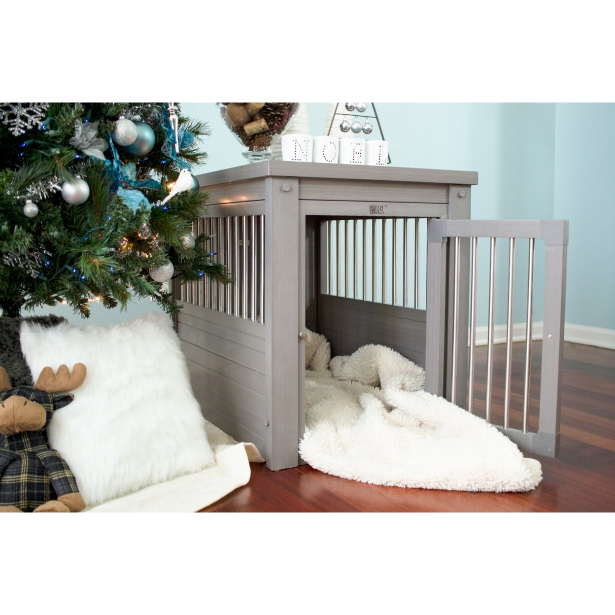 ECOFLEX® Dog Crate End Table - Grey Large