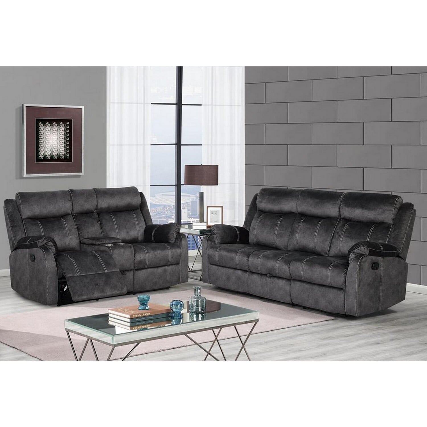 Global Furniture Domino Granite Glider Recliner
