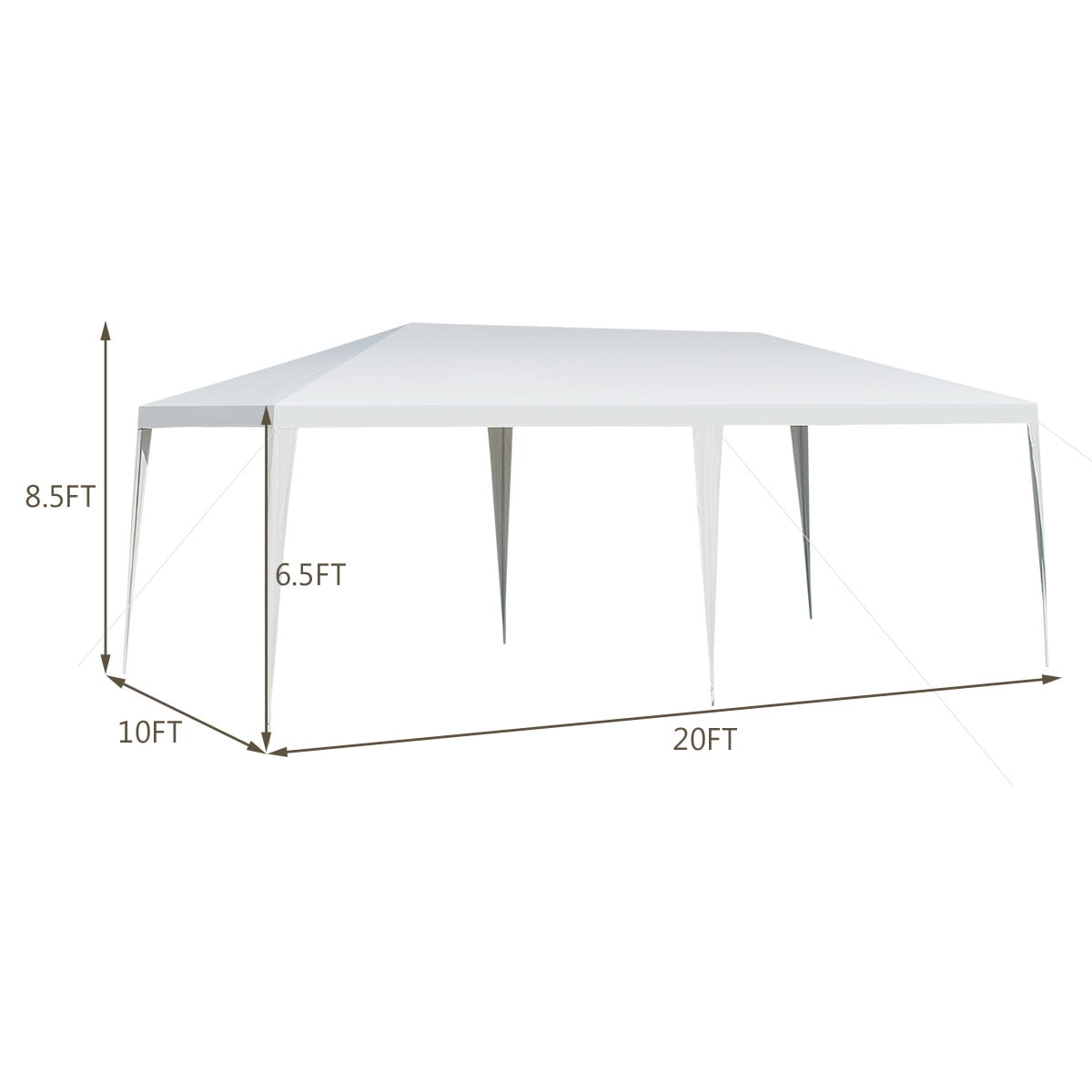 Costway 10'x20' Outdoor Party Wedding Tent Heavy Duty Canopy Pavilion