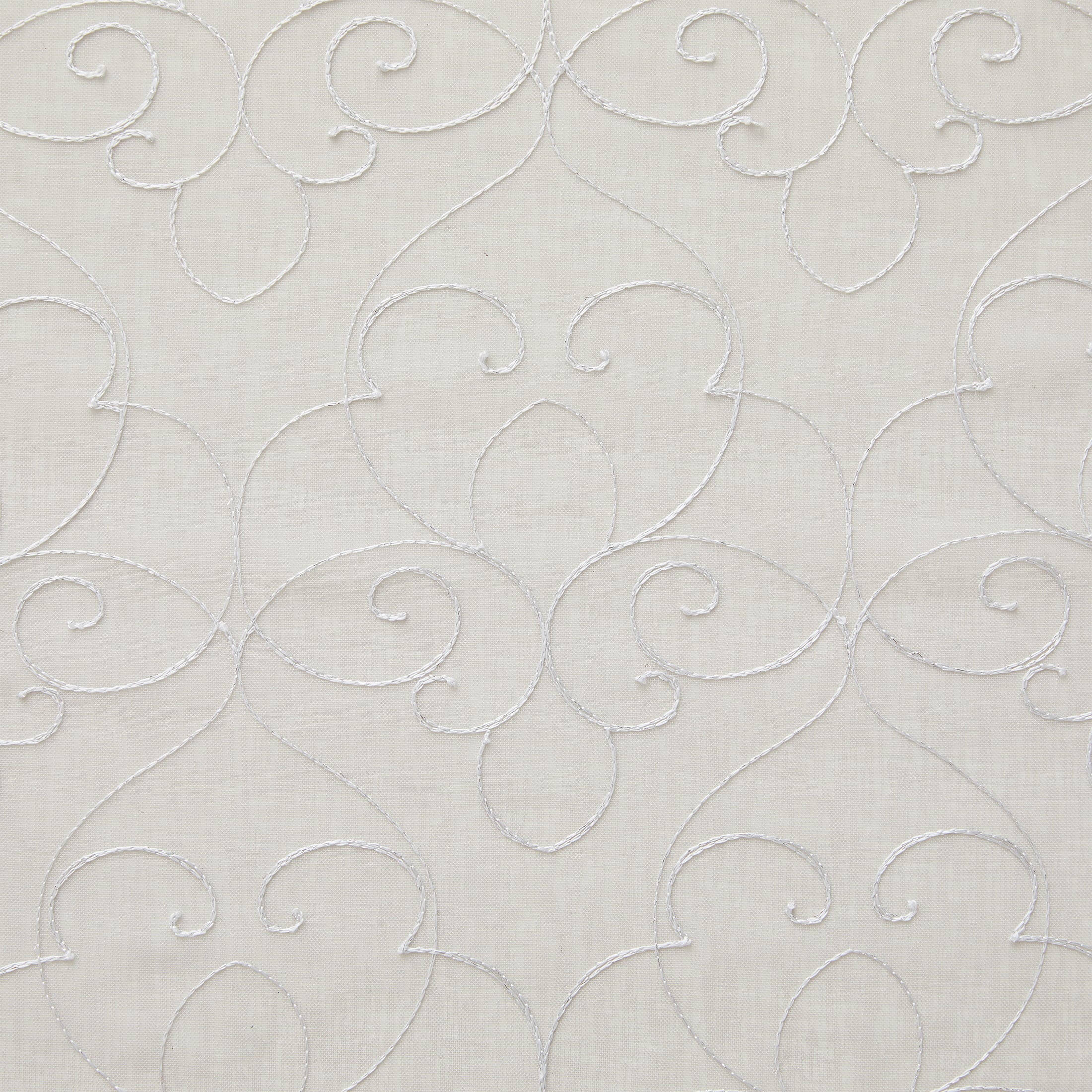 Mainstays Modern Scroll BeigeRod Pocket Sheer Curtain Set, 28