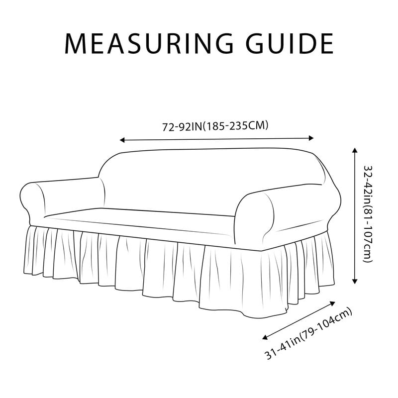 Subrtex Stretch 1-Piece Pleated Ruffled Skirt Sofa Slipcover, Chocolate