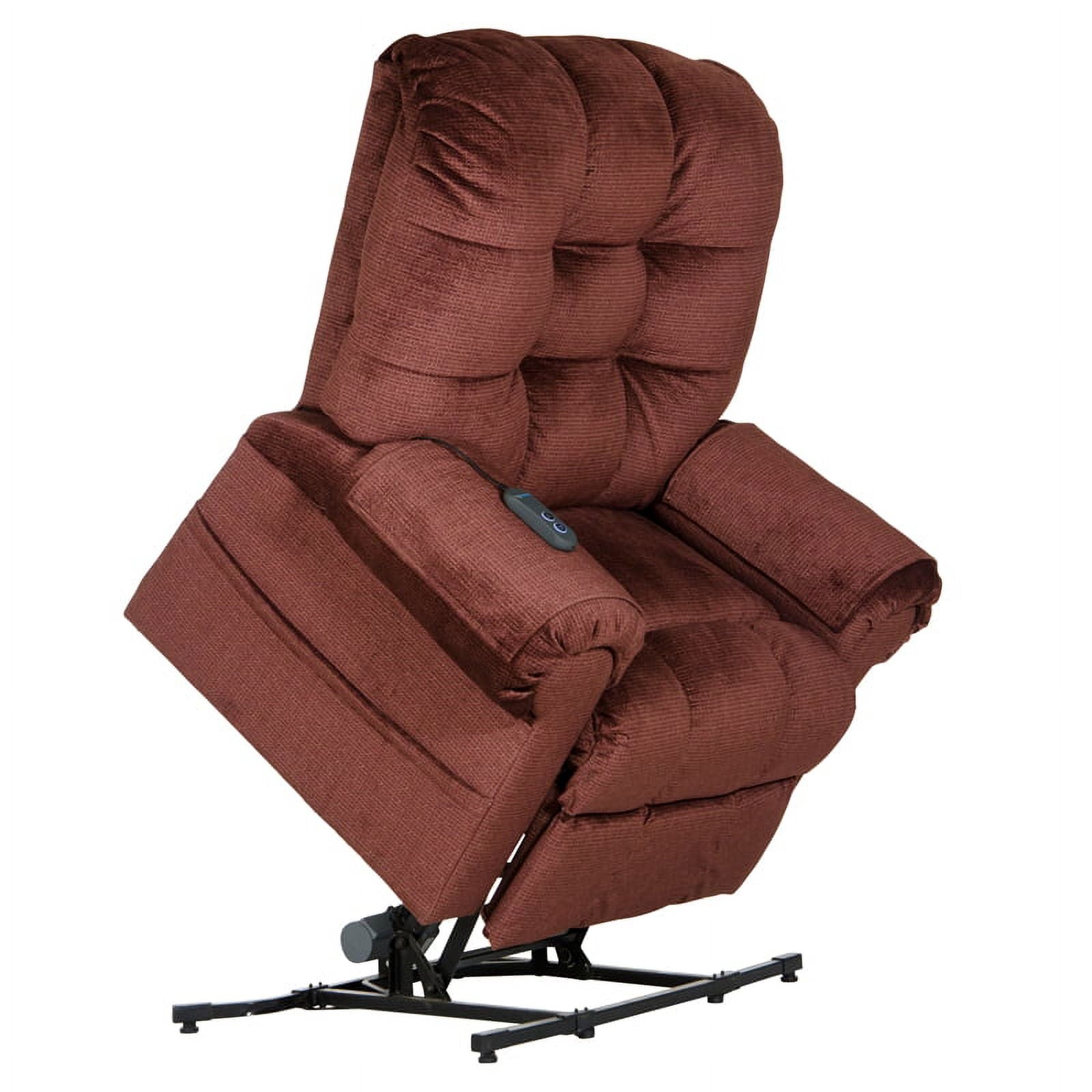 Catnapper Abena Power Lift Assist Lay Flat Recliner in Merlot Polyester Fabric