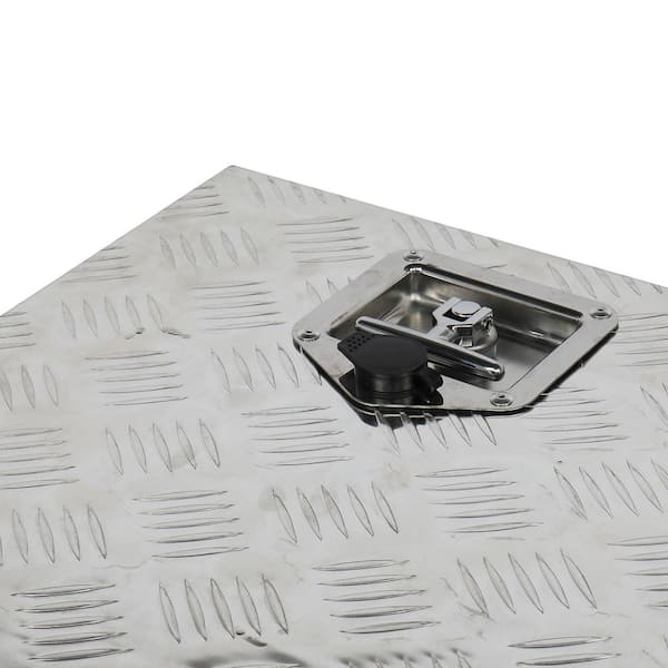 42 in. Silver Diamond Plate Aluminum Underbody Truck Tool Box Double Lock with Key