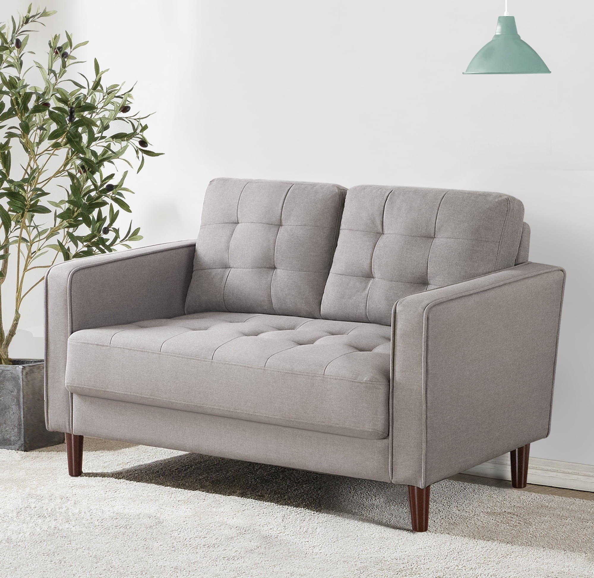 Zinus Benton 2-Seater Loveseat, Stone Grey