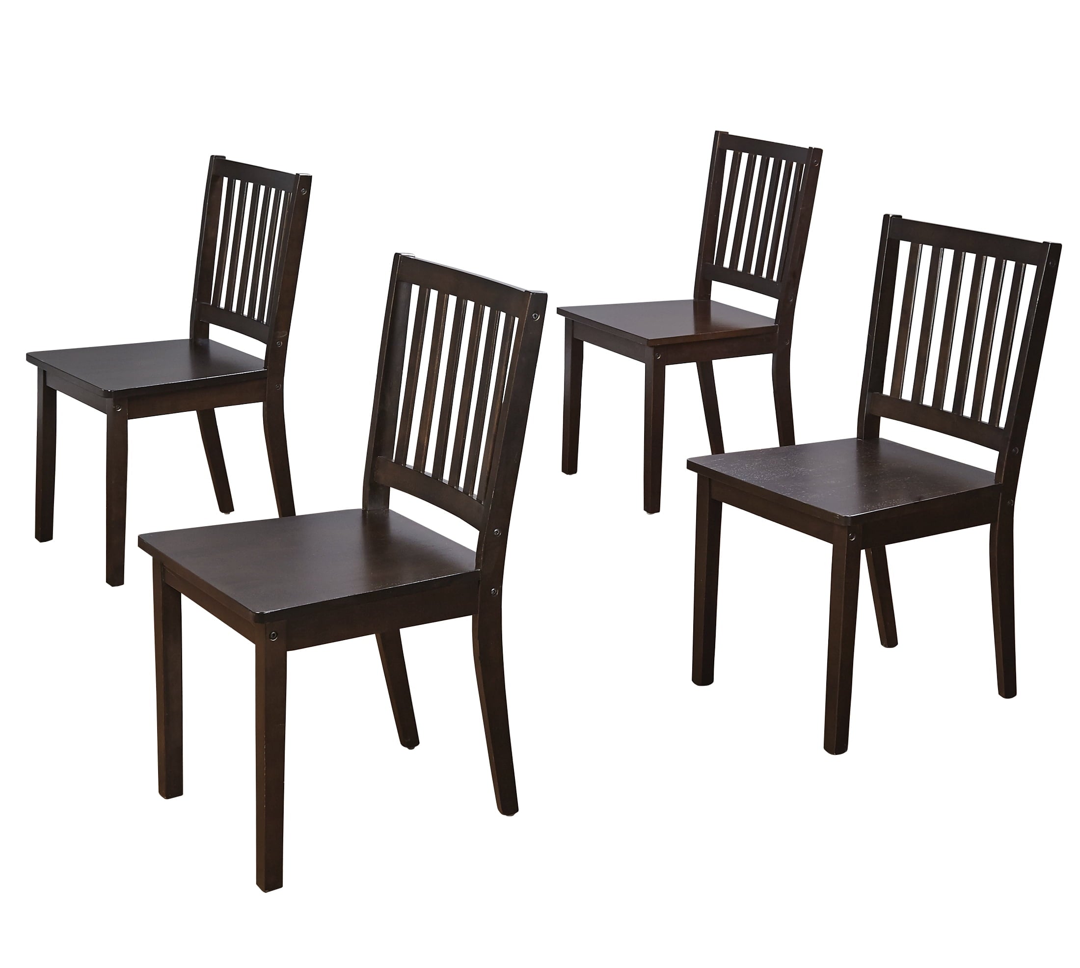 TMS Shaker Dining Chair, Set of 4, Espresso