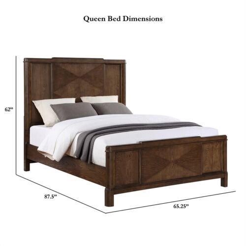 Milan Walnut Brown Wood Queen Bed