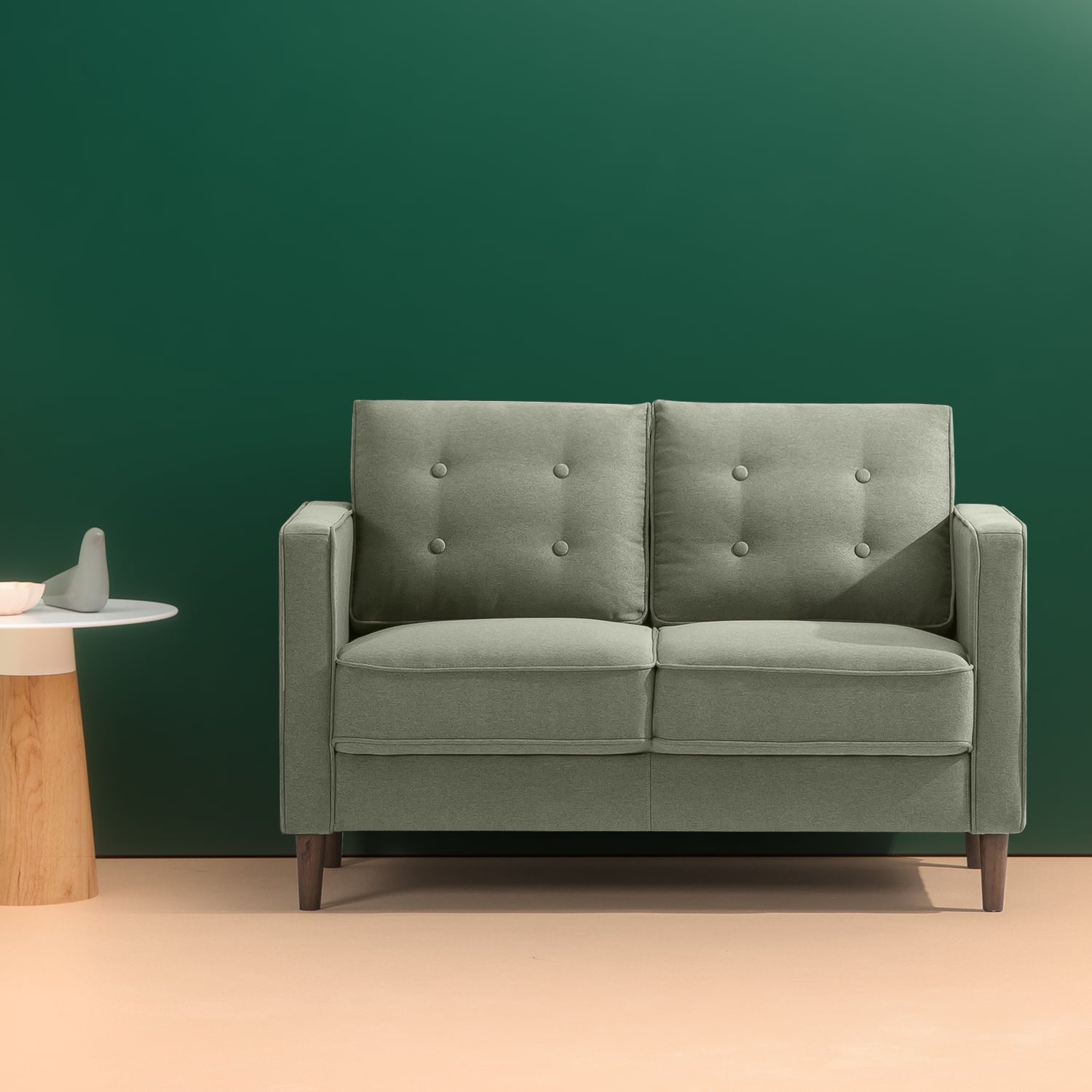 Zinus Lauren 2-Seater Loveseat, Pear Green