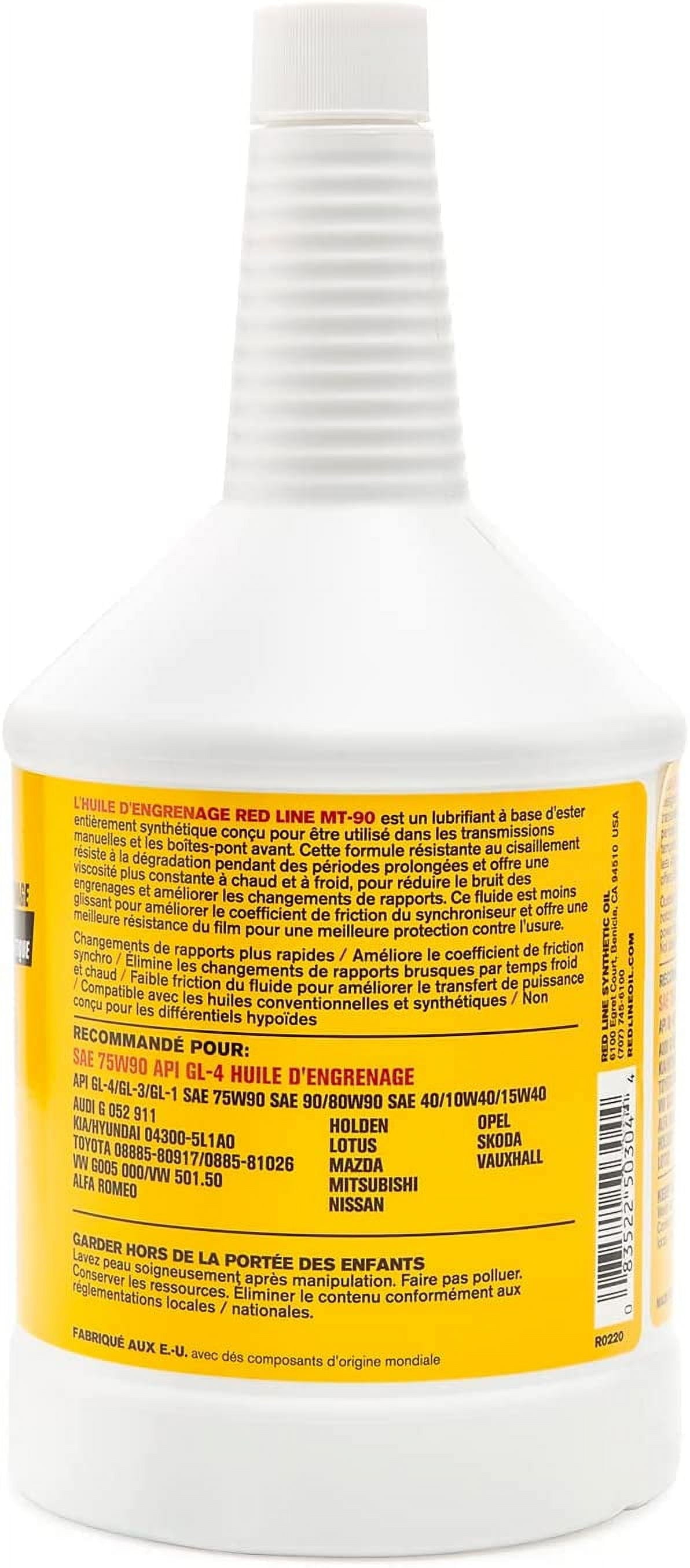 Red Line MT-90-2PK GL-4 Manual Transmission Gear Oil - 1 Quart Pack of 2