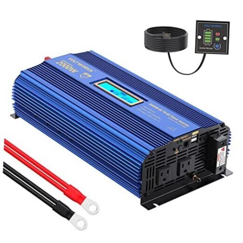 Power Inverter 2000w DC 12V to AC 120V Modified Sine Wave Inverter with 2000W