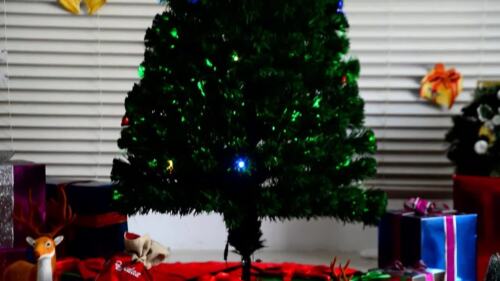 6' Pre-Lit Fiber Optic Artificial Christmas Tree Colorful Led Lights Decorations