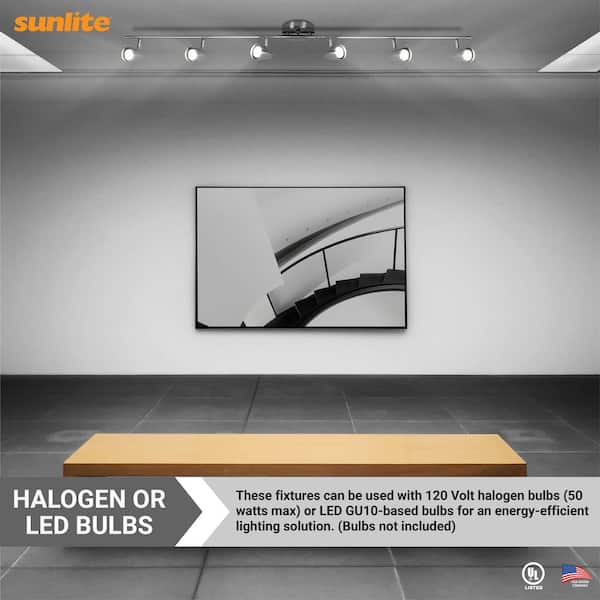 4.5 ft. 6-Light Brushed Nickel GU10 Base Track Lighting Kit