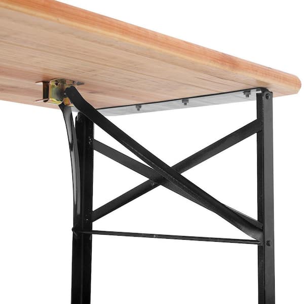 Black Wood Picnic Table with Extension