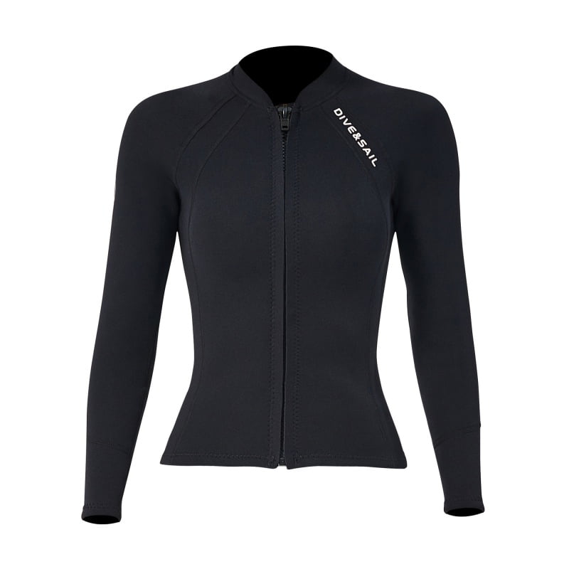 Women Wetsuit- Jacket 2mm Professional Split Coat Top Thickened Warmth Deep Diving Snorkeling Surfing Suit Swimsuit Jacket,L