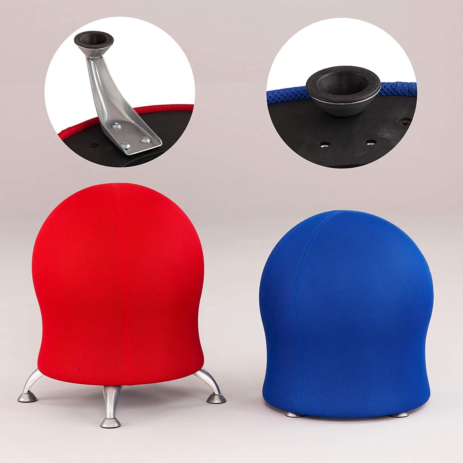Safco Products Zenergy Ball Chair 4751BV, Black Vinyl, Low Profile, Easy-to-Clean, Steel Legs