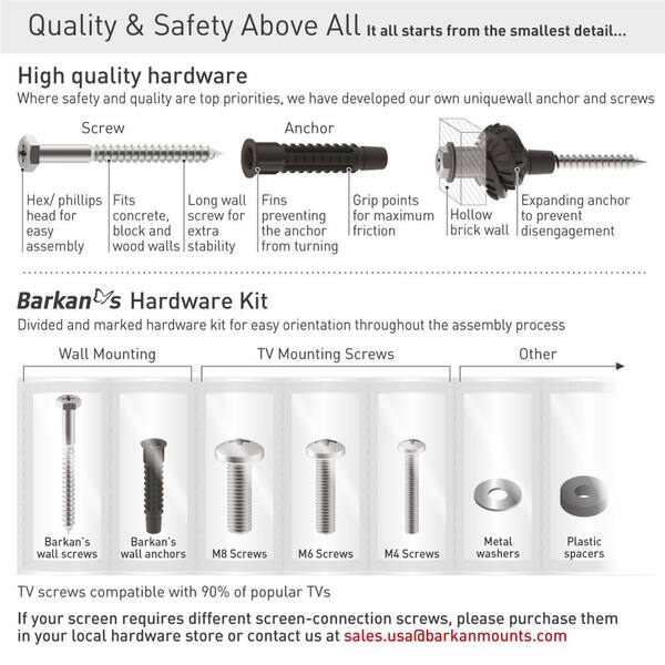 Barkan 13 in. - 80 in. Full Motion - 4 Movement Extra Long Dual Arm Flat/Curved TV Wall Mount White Extremely Extendable