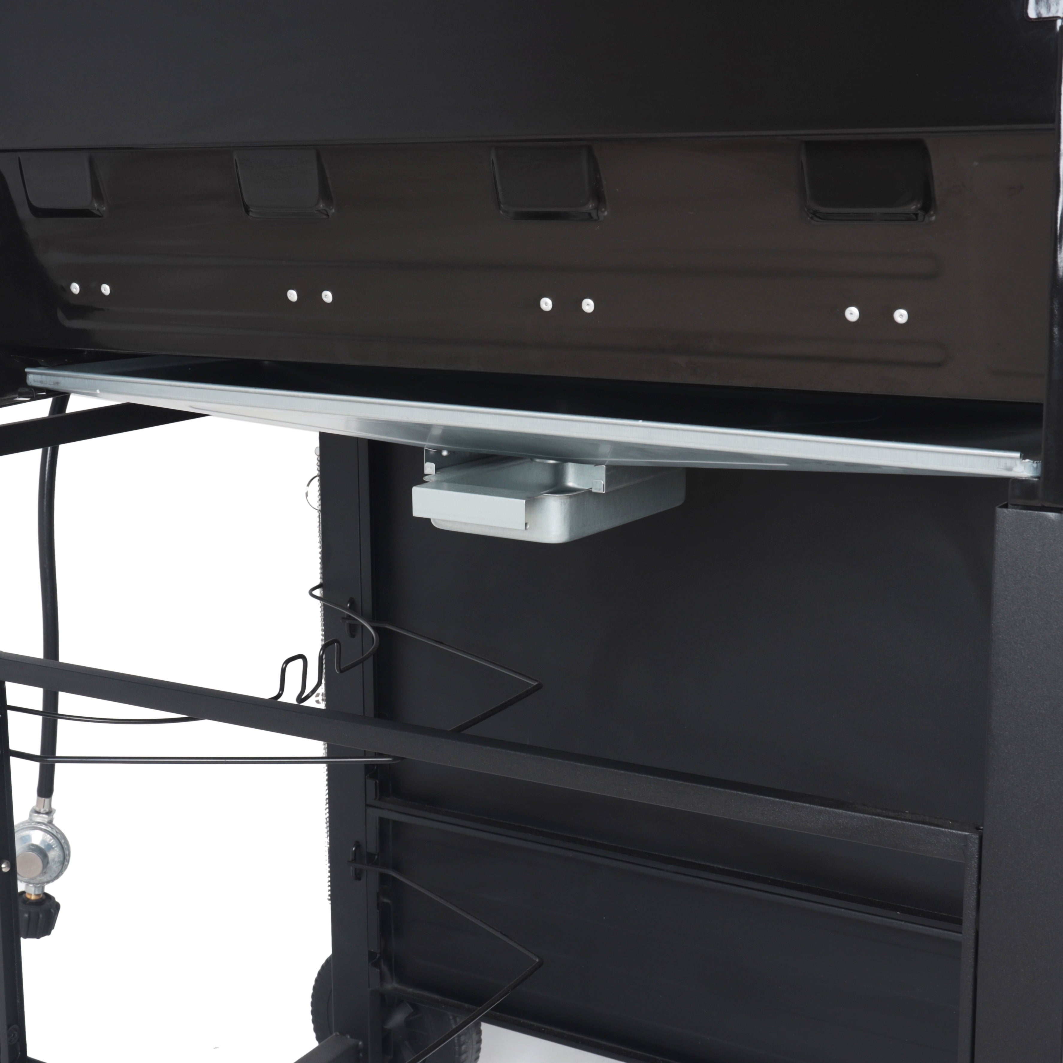 RevoAce 4-Burner Propane Gas Grill with Side Burner, Stainless Steel & Black