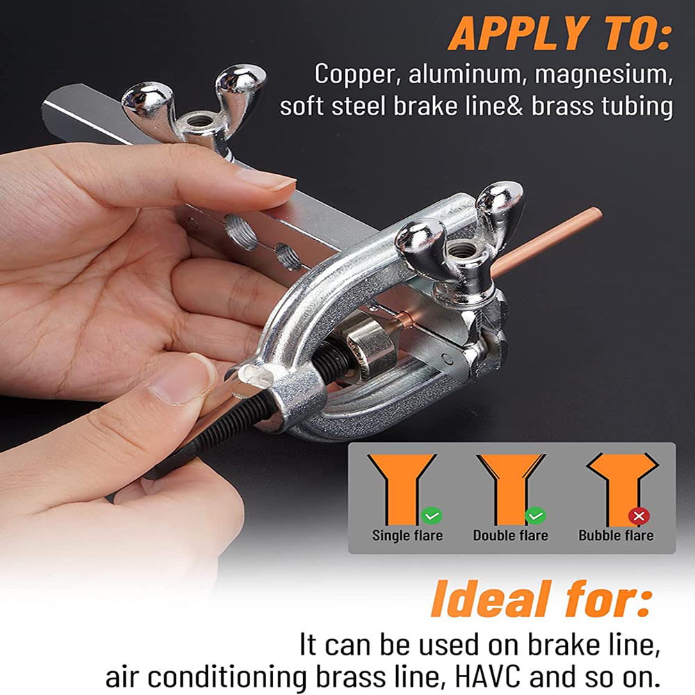 25ft of 3/16 Brake Line Kit,  Copper Coated with Double & Single Flaring Tool Set