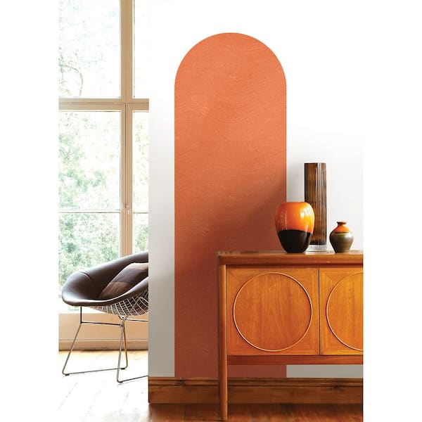 Terracotta Orange Wavy Concrete Archway Wall Decals