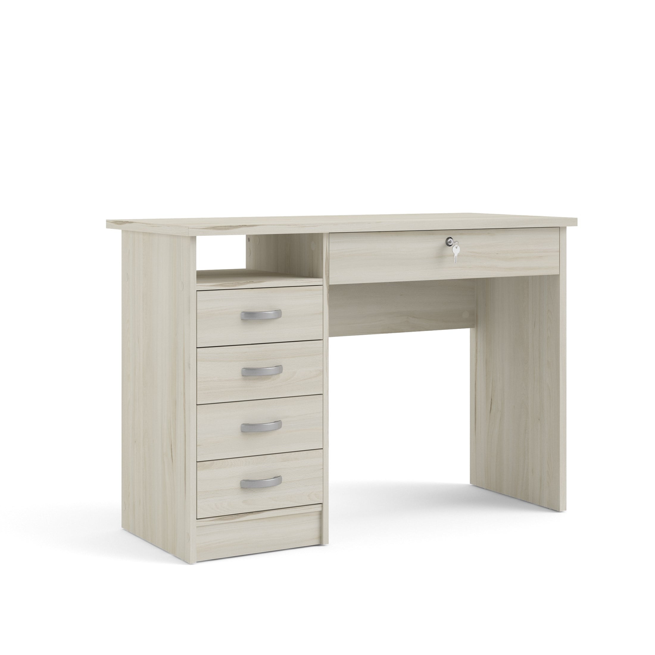 Walden Desk with 5 Drawers, Light Woodgrain color