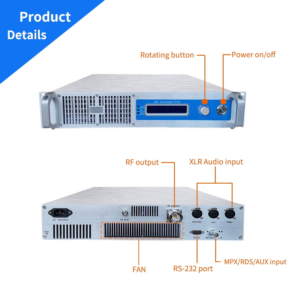 1000W Radio Station FM Church Transmitter, YXHT 1KW Long Range FM Transmitter