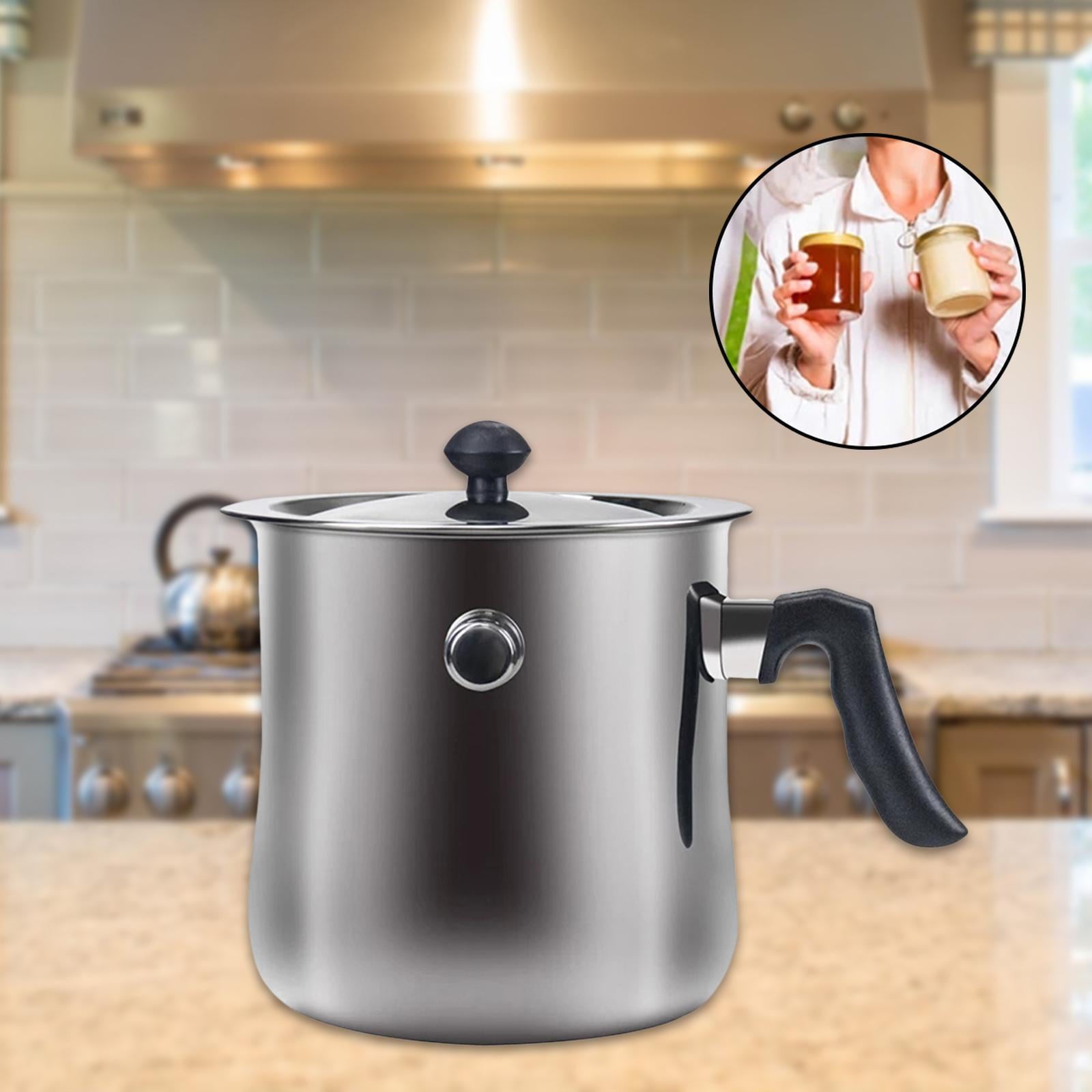 Candle Making Pouring Pot Stainless Steel Double Boilers Dripless Pouring Heat-Resistant Handle Melter Pot,Candle Making Supplies 20x17CM 2.5L