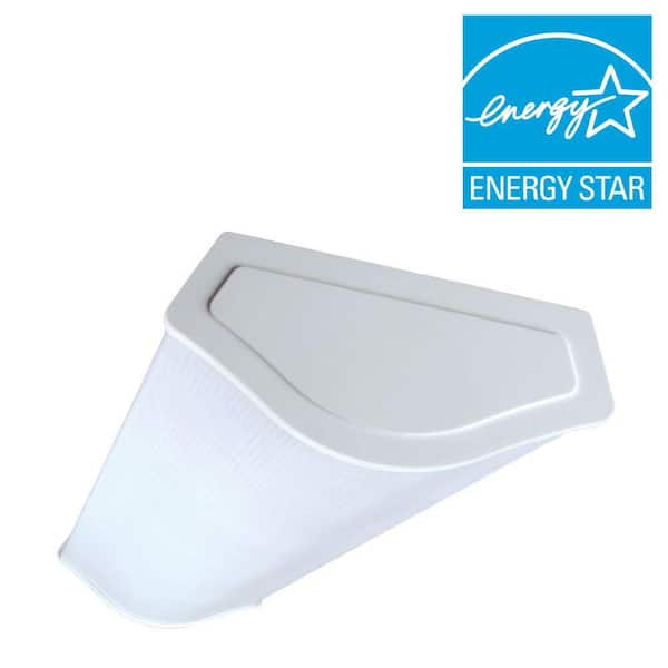 4-Light White Wraparound Fluorescent Steel Ceiling Fixture with White Euro-Style Acrylic Lens