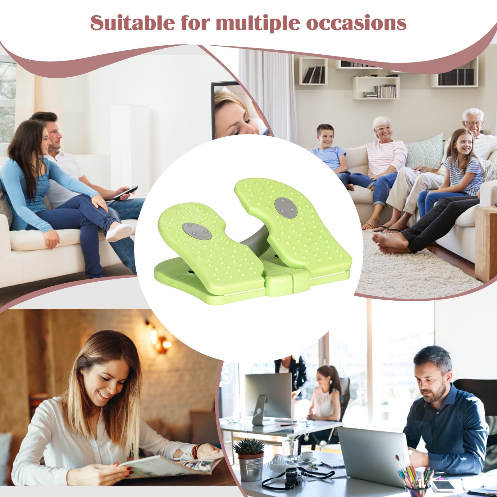 Mini Stepper Foldable Foot Step Treadmill Fitness Equipment Leg Trainer (Green)