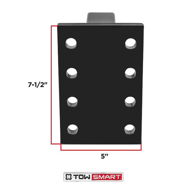 Pintle Hook Mounting Plate for 2 in. Hitches - 6-1/2 in. Shank, 8 Hole, 10,000 lb. capacity