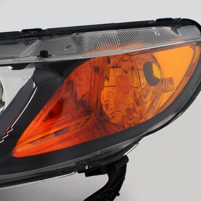 Fits Black 06-11 Honda Civic Sedan Headlights Lights Left +Right Pair 2006-2011