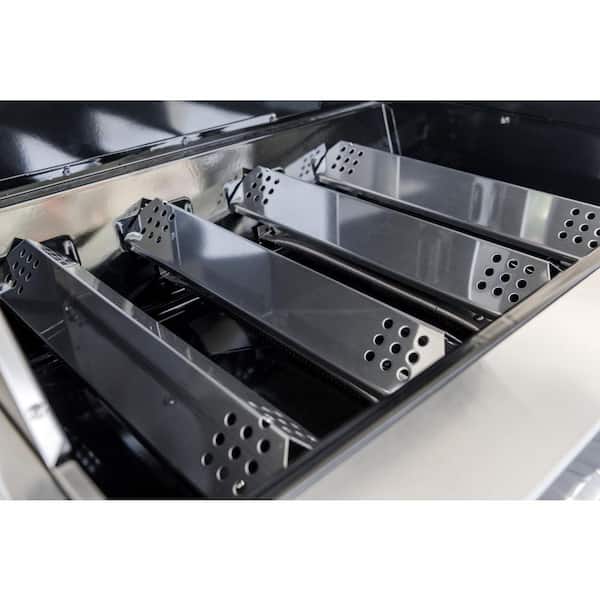 4-Burner Propane Gas Grill with Searing Side Burner in Black