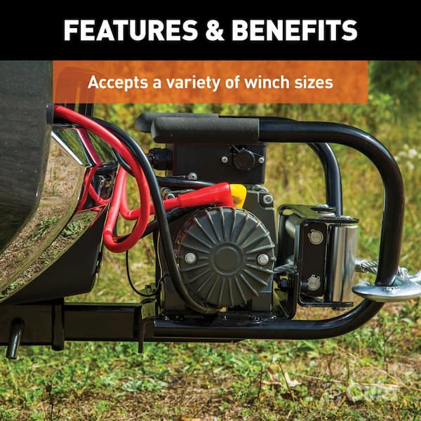 Hitch-Mounted Winch Mount with Handles (Fits 2