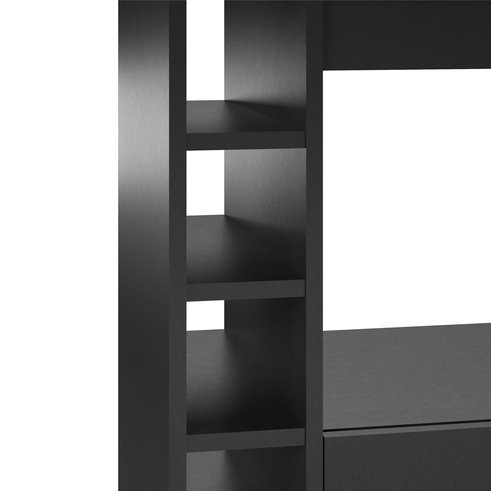 Ameriwood Home Williams Kitchen Island Microwave Cart with Rolling Casters, Black