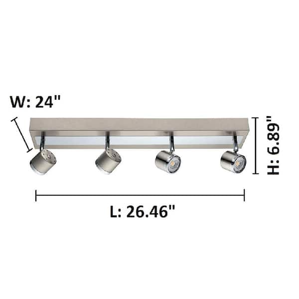 Pierino 2 ft. Satin Nickel and Chrome Integrated LED Track Lighting Kit with Adjustable Heads