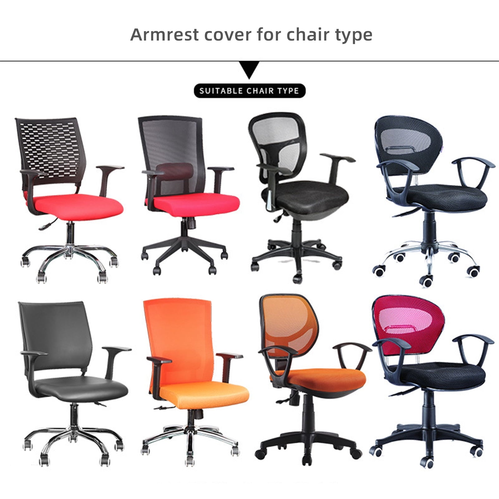 Gaming Chair Arm Cushions Pads Office Chair Arm Covers Stretchable Washable Elastic Office Chair Armrest Covers