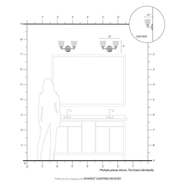 Beaumont 2 Light Polished Chrome Bath Vanity