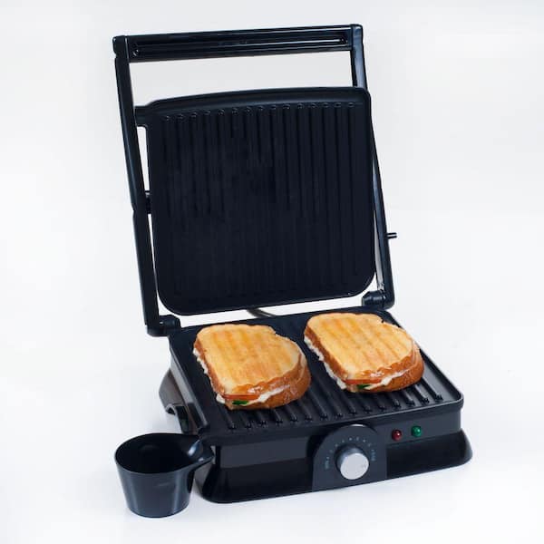 1400 W Silver Non-Stick Panini Press