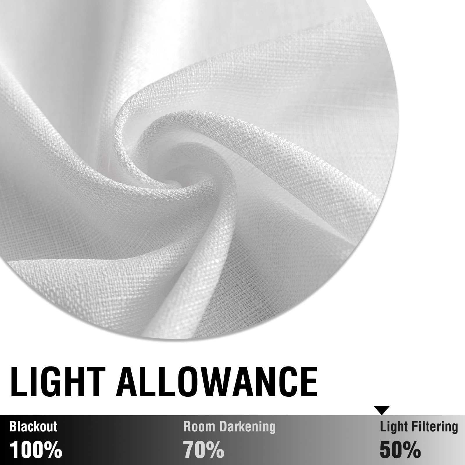 Curtainking Farmhouse Casual Weave Rod Pocket Semi-Sheer Cafe Curtains, 26