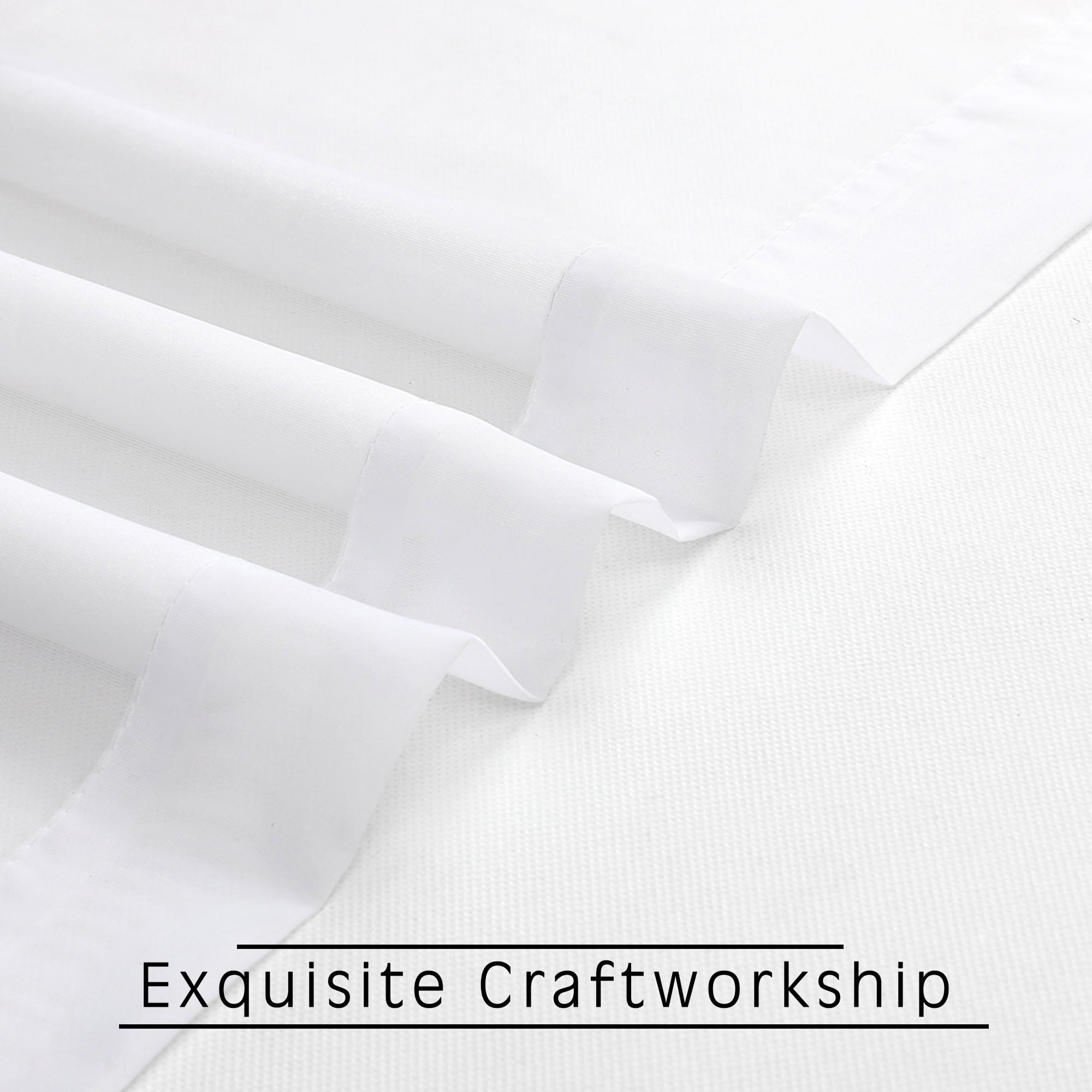 OVZME White Sheer Curtains 84 Inch Length 4 Panels, Semi Transparent Voile Rod Pocket Sheer Window Drapes for Bedroom Bed Canopy Living Room Dining Wedding Party Backdrop, 4 Pack of 40W x 84L inch