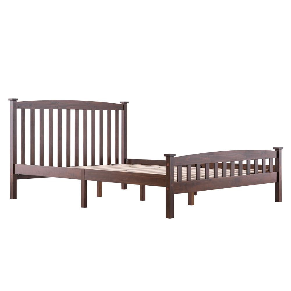 UBesGoo Wood Platform Bed with Headboard And Footboard,Walnut Full